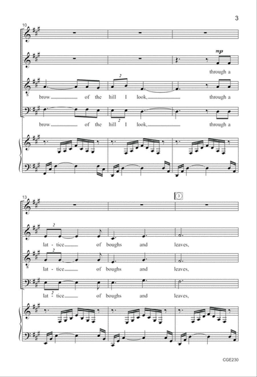 The Old Mill (SATB) 4-Part scores gallery preview page 3