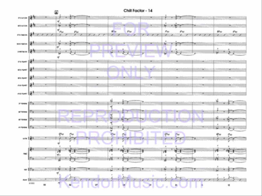 Chill Factor (Full Score) Jazz Ensemble scores gallery preview page 16