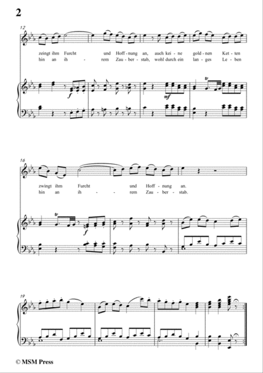 Schubert-Die Fröhlichkeit,in E flat Major,for Voice&Piano Voice scores gallery preview page 4