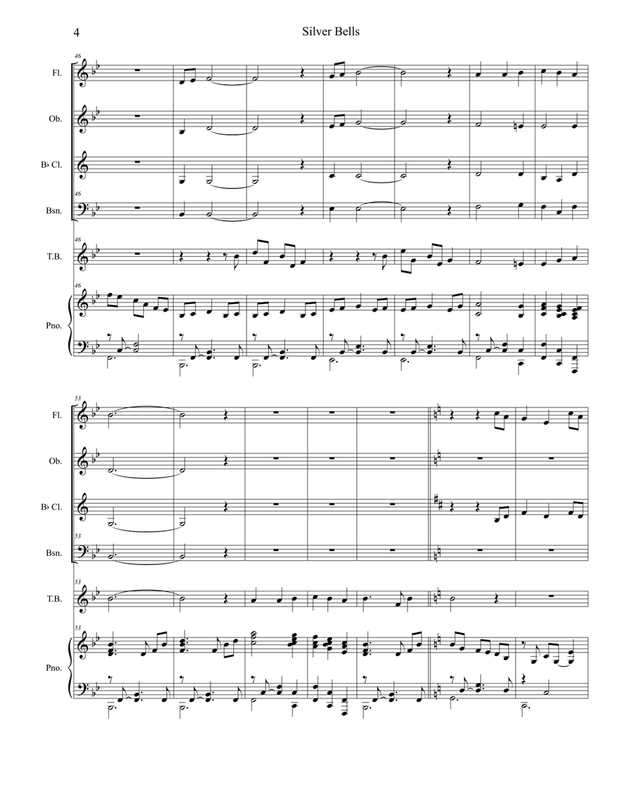 Silver Bells Woodwind Quartet scores gallery preview page 4