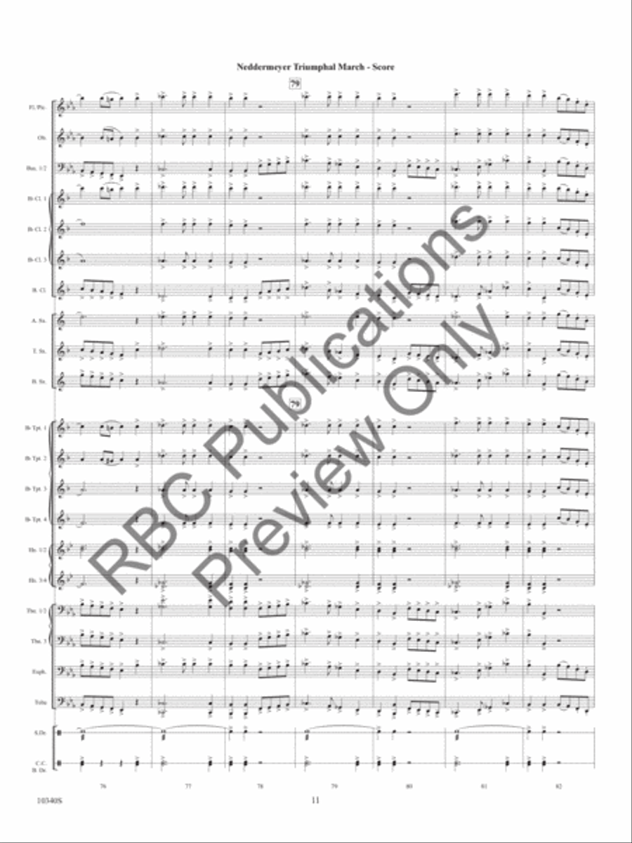 Neddermeyer Triumphal March (Score) Concert Band scores gallery preview page 14