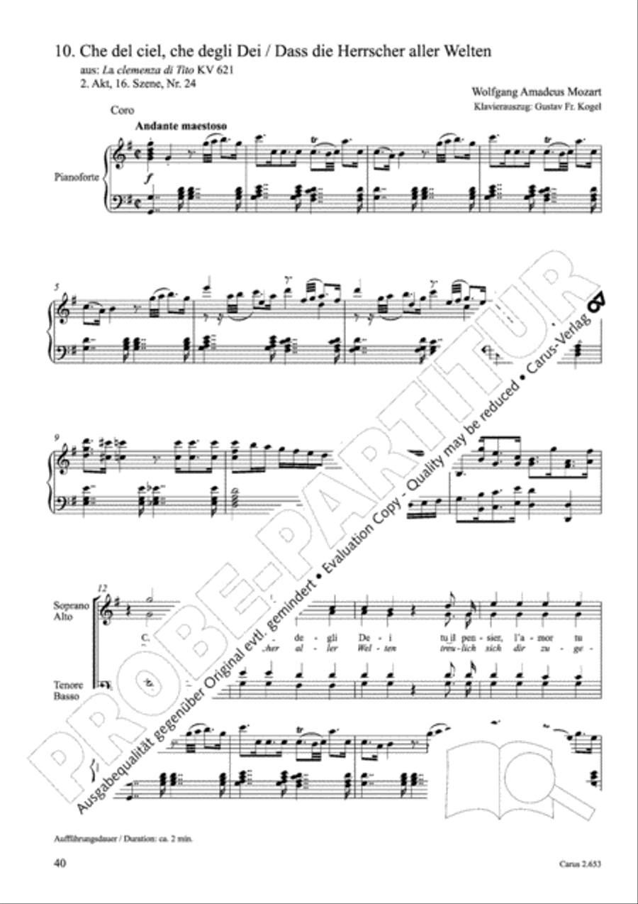 Choral collection Great Opera Choruses - Mozart * Haydn (choir & piano) Choir scores gallery preview page 51