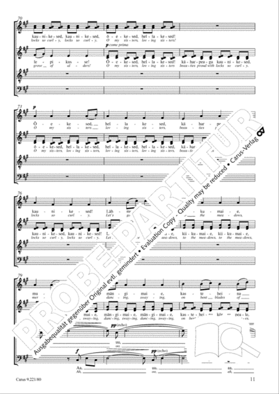 Veljo Tormis: Three soongs from the Epos (Kalevipoeg) Choir scores gallery preview page 12