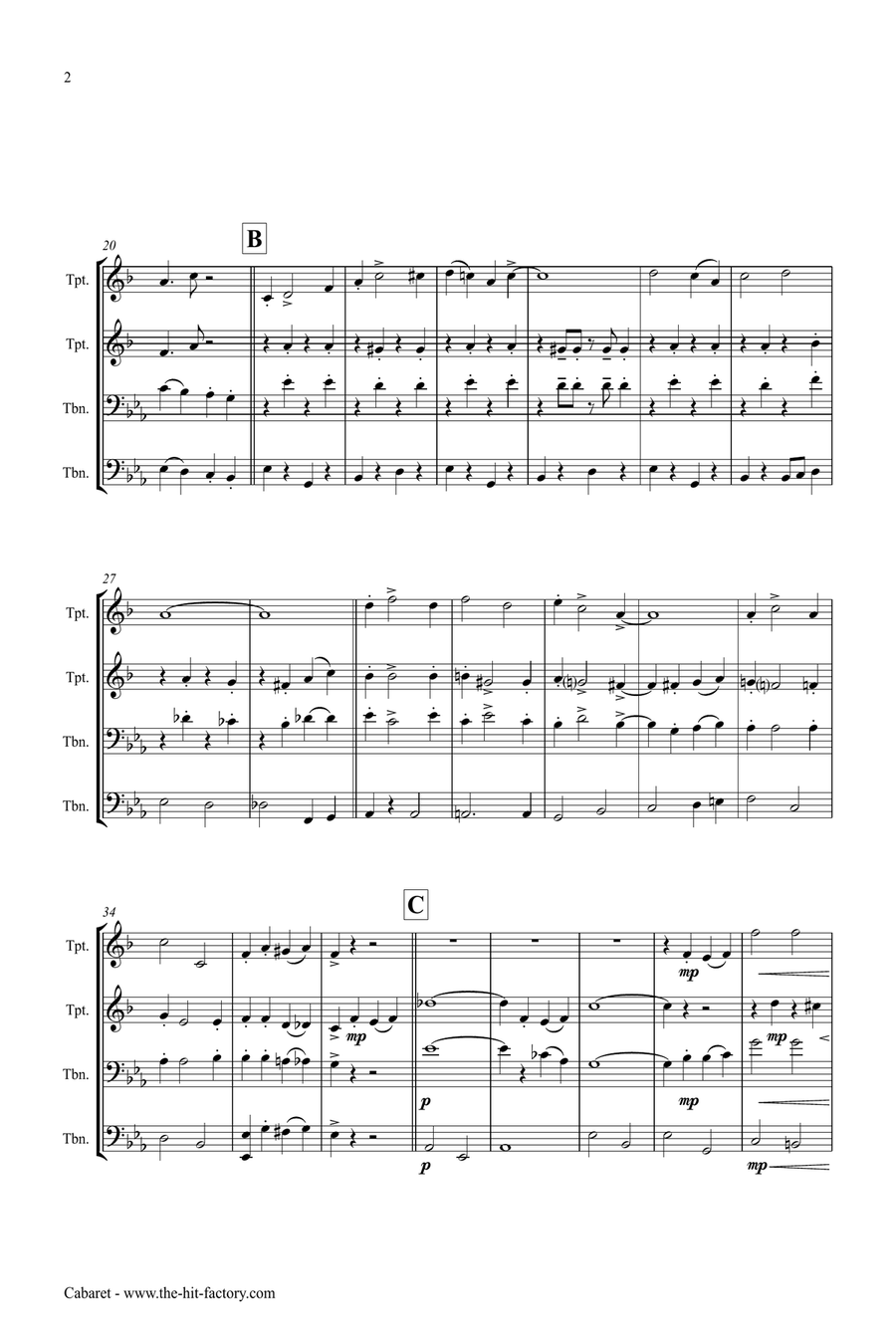 Cabaret Brass Quartet scores gallery preview page 2