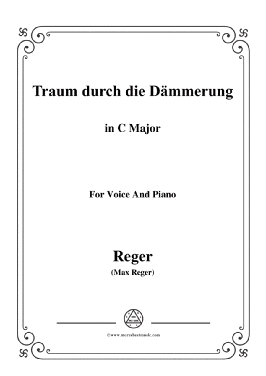 Reger-Traum durch die Dämmerung in C Major,for Voice and Piano Voice Solo scores gallery preview page 1