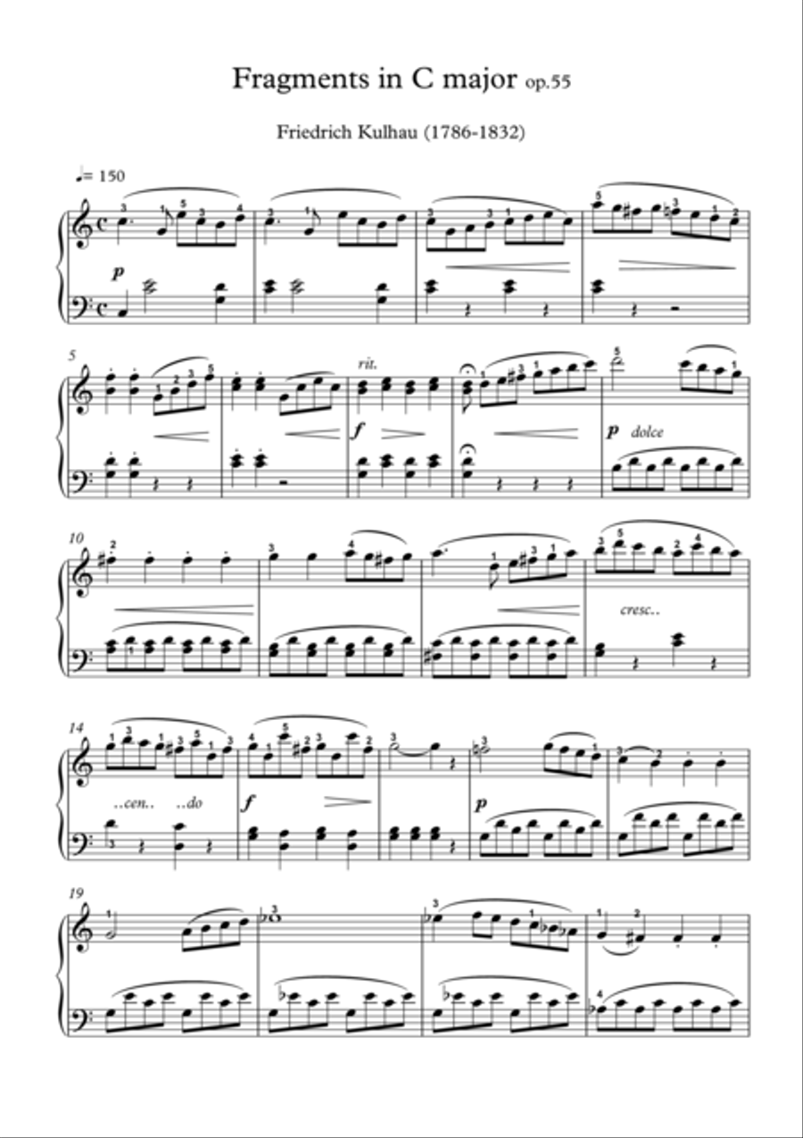Fragments in C major Piano Solo scores gallery preview page 1