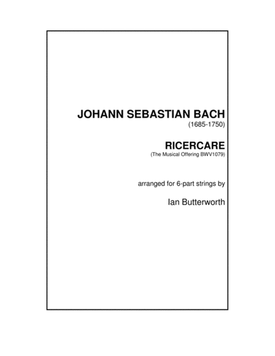 J.S.BACH Ricercare (The Musical Offering BWV1079) for 6-part strings image number null