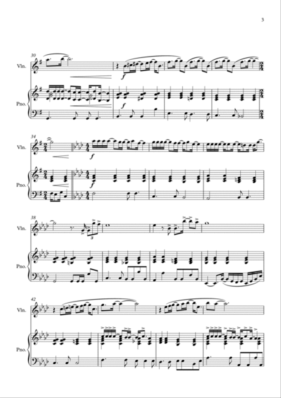 Vivo Per Lei Violin Solo scores gallery preview page 3