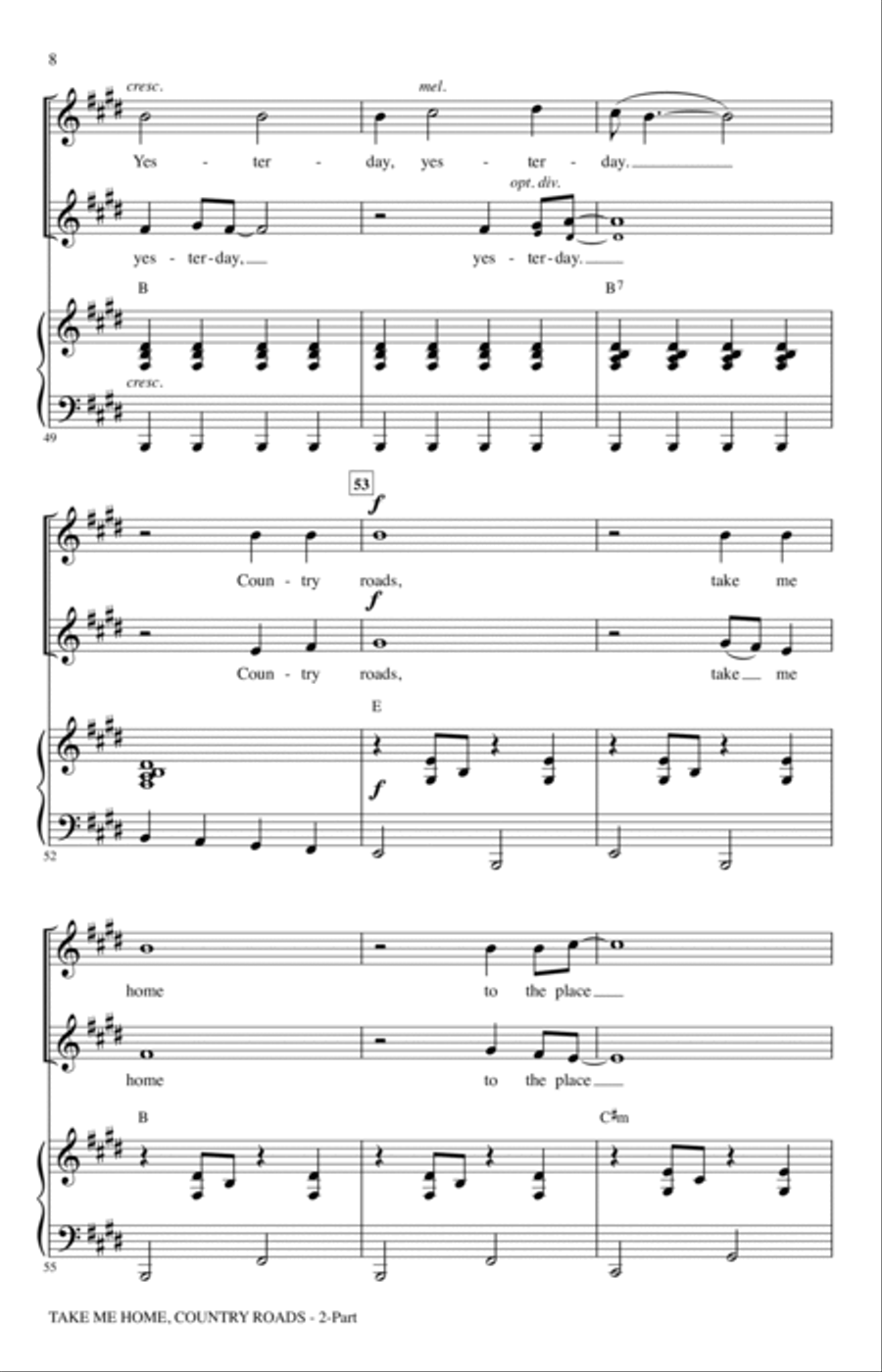 Take Me Home, Country Roads (arr. Roger Emerson) 2-Part scores gallery preview page 6