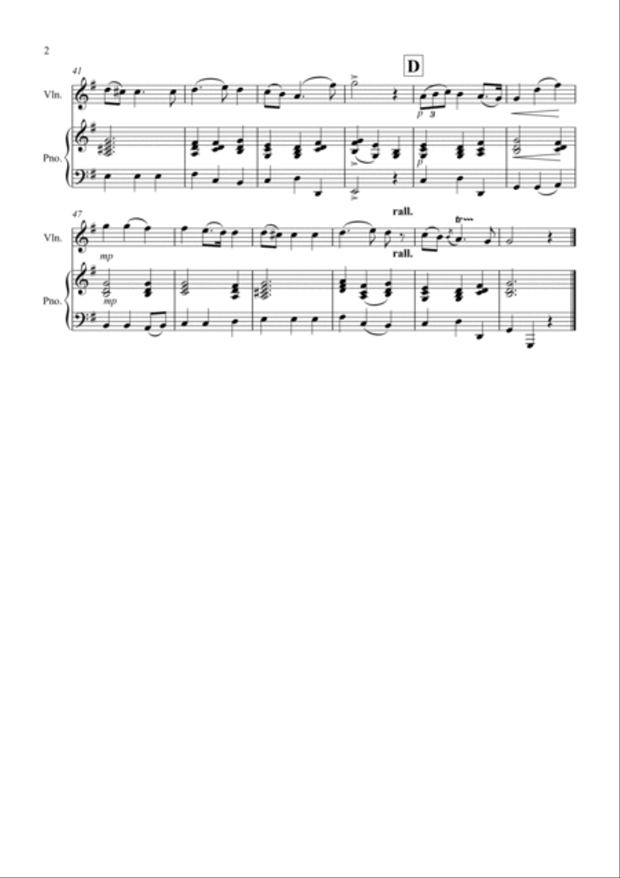 Largo (Handel) for Violin and Piano Largo (Handel) for Violin and Piano Violin Solo scores gallery preview page 2