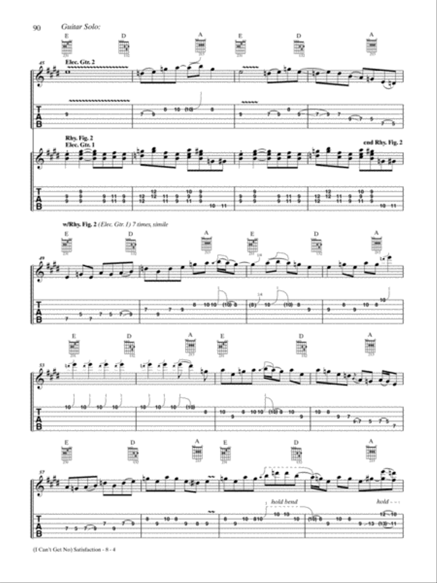 (I Can't Get No) Satisfaction (Live Version) Guitar Tablature scores gallery preview page 4
