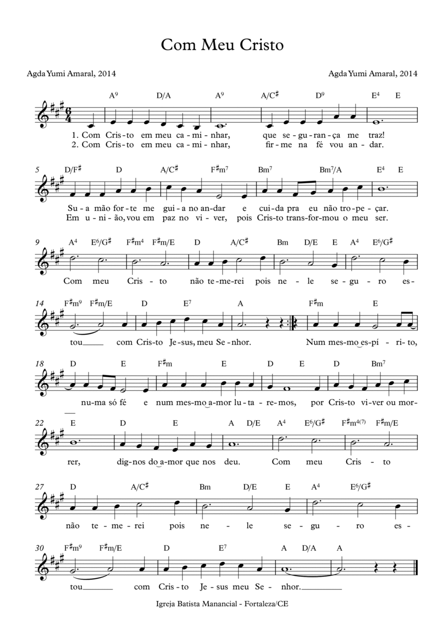 Com meu Cristo Piano scores gallery preview page 1