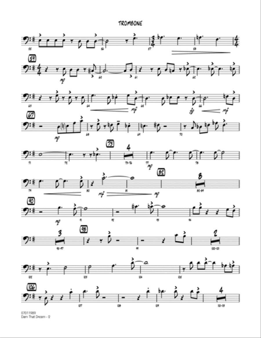 Darn That Dream - Trombone Jazz Ensemble scores gallery preview page 2