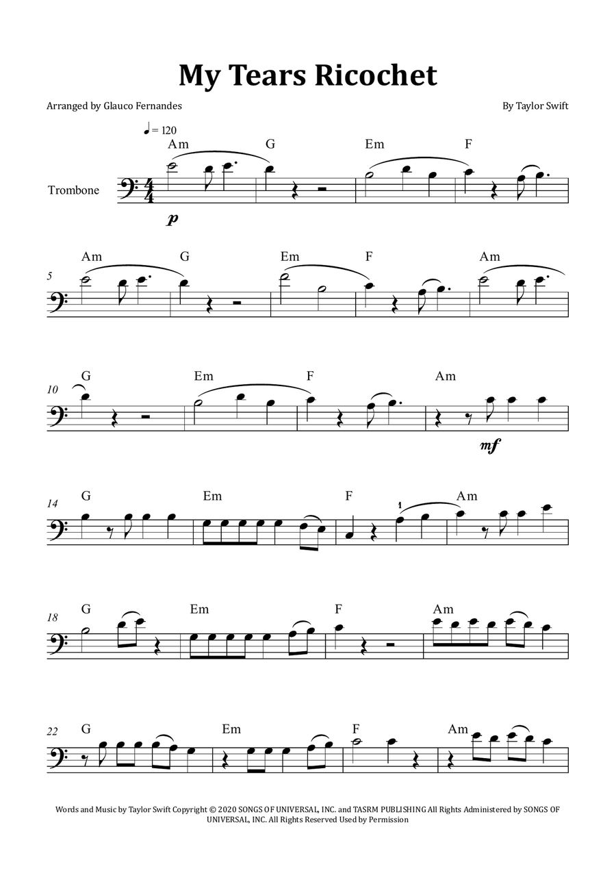 My Tears Ricochet Chamber Music scores gallery preview page 1