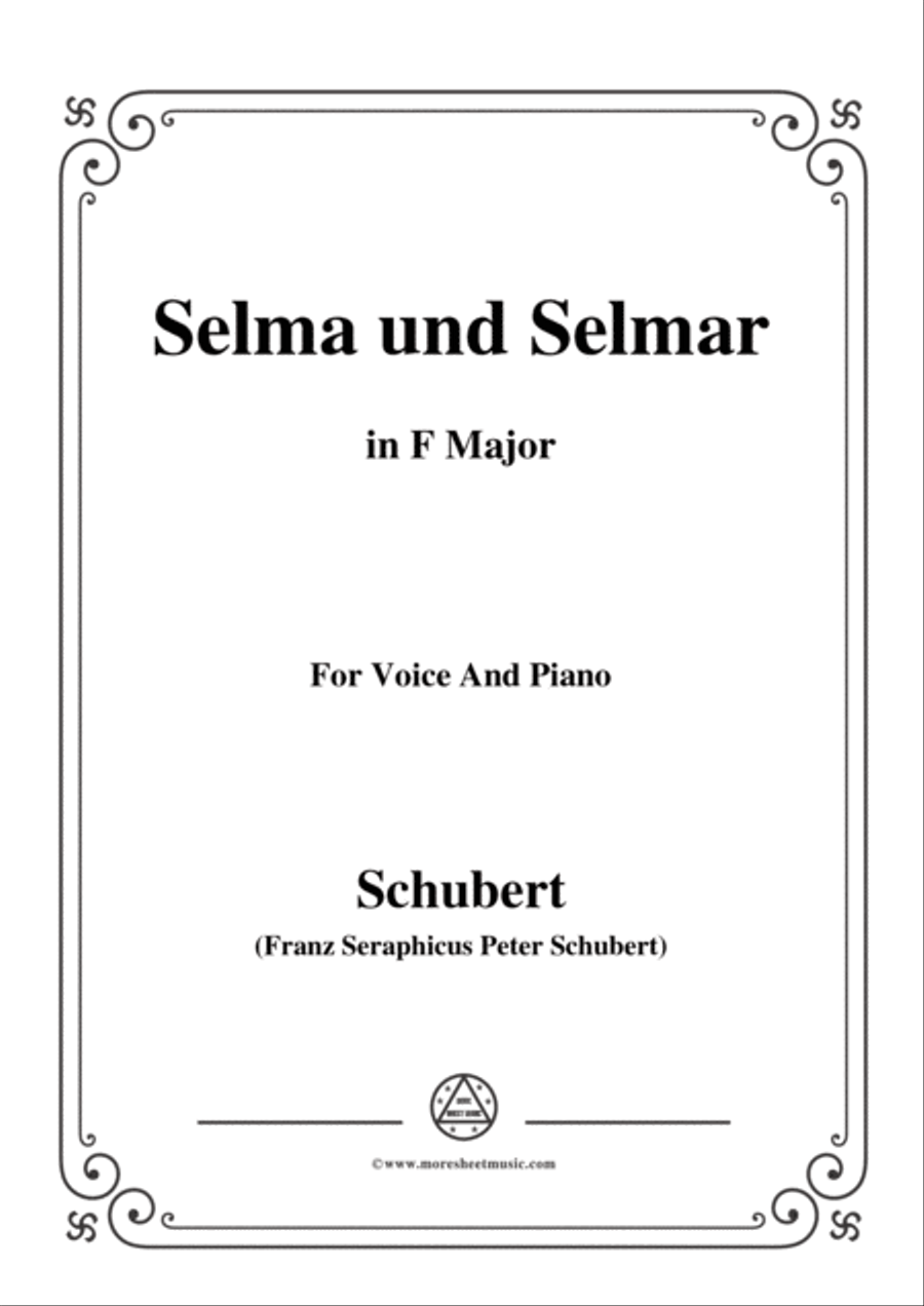 Schubert-Selma und Selmar,in F Major,for Voice&Piano Voice scores gallery preview page 1