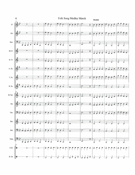 Folk Song Medley March--Concert Band Set image number null