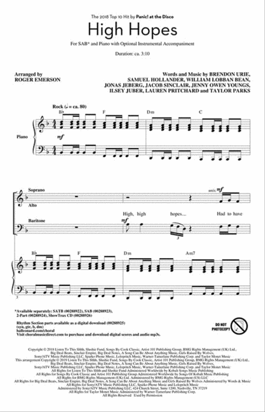 High Hopes 3-Part scores gallery preview page 2