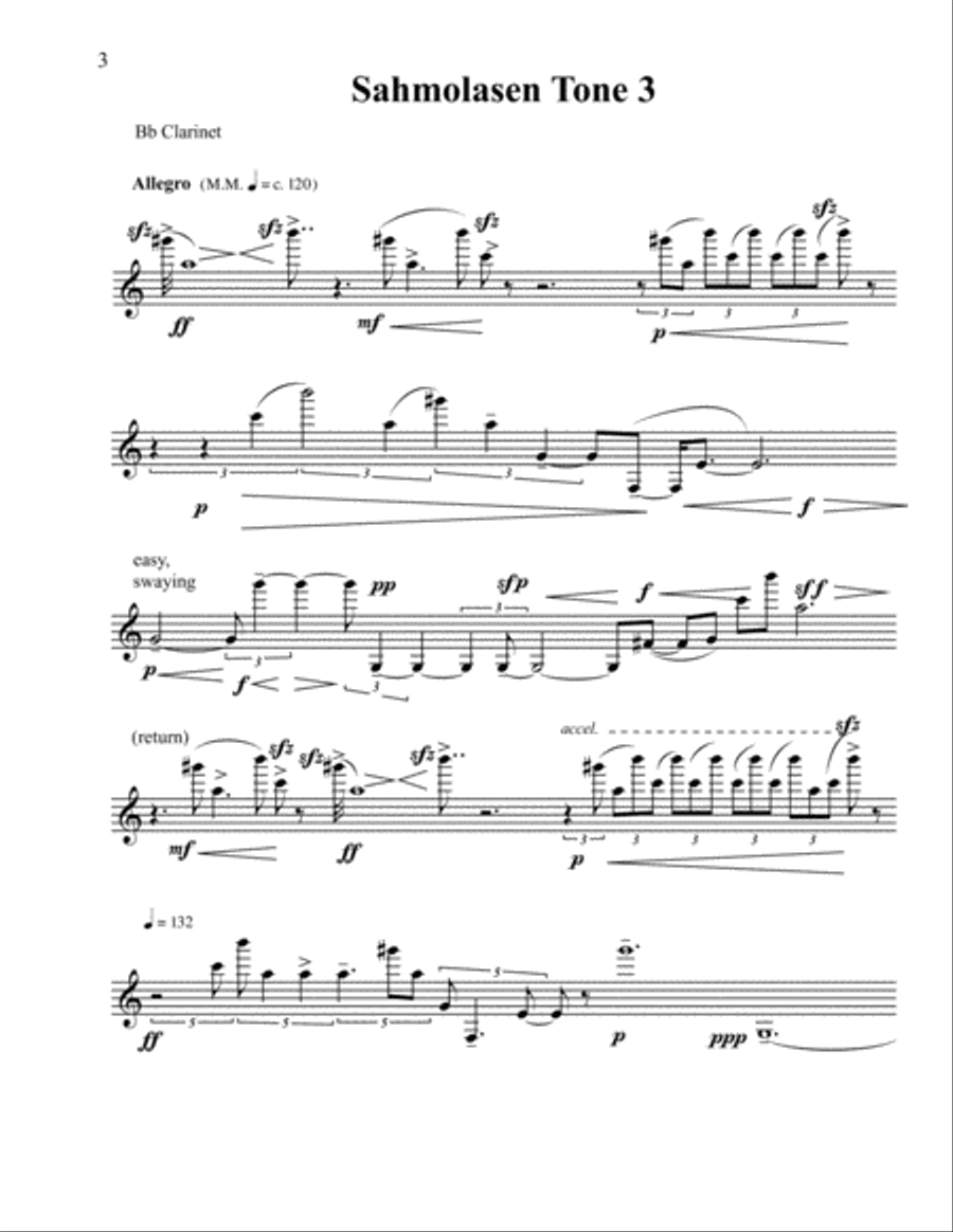 [Block] Five Plainchants for Solo Clarinet Clarinet Solo scores gallery preview page 6