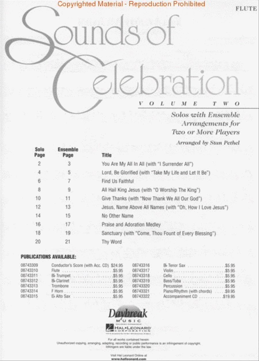 Sounds of Celebration (Volume Two) - Flute