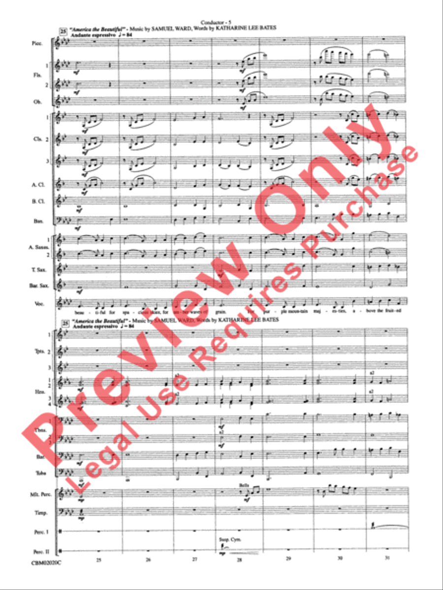 The Ultimate Patriotic Sing-Along Concert Band scores gallery preview page 8