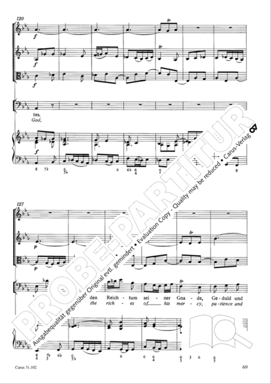 Lord God, your eyes are seeing truth in trusting (Herr, deine Augen sehen nach dem Glauben) ATB scores gallery preview page 70