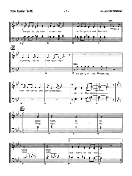 Lullaby of Broadway: SATB Vocals
