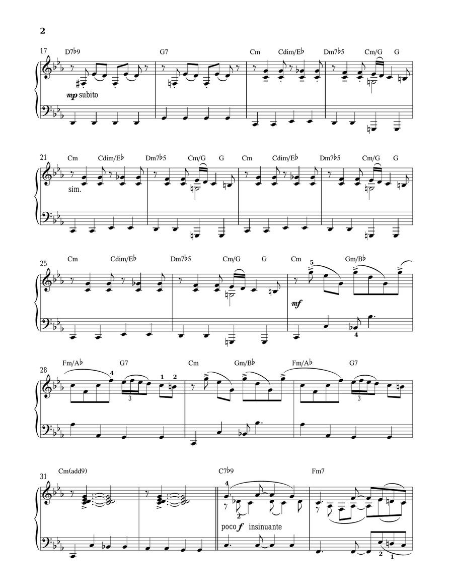 Sensuel Piano Solo scores gallery preview page 2