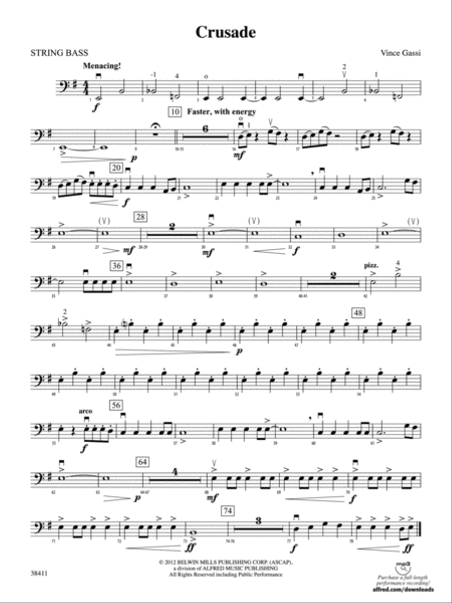 Crusade: String Bass String Orchestra scores gallery preview page 1