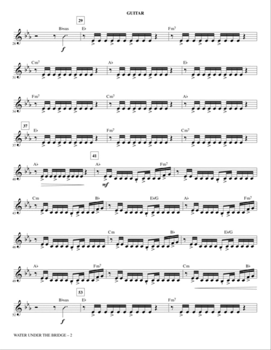 Water Under the Bridge - Guitar Choir scores gallery preview page 2