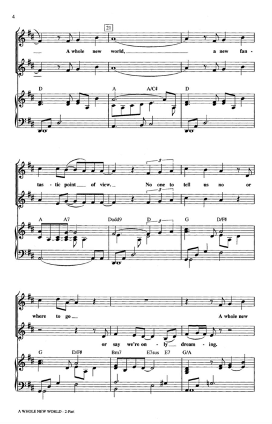 A Whole New World (from Aladdin) (arr. Ed Lojeski) 2-Part scores gallery preview page 3