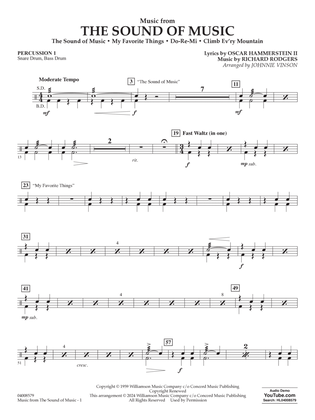 Music from The Sound Of Music (arr. Vinson) - Percussion 1