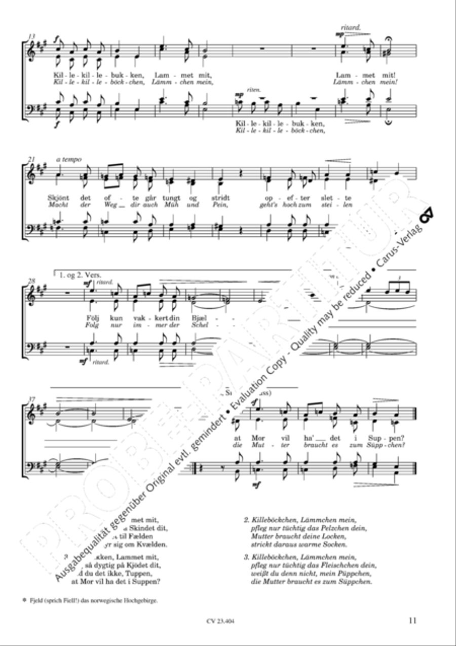 Peterson-Berger: 8 Sanger Choir scores gallery preview page 12
