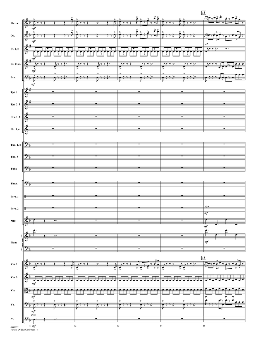 Pirates of the Caribbean (arr. Ted Ricketts) - Full Score