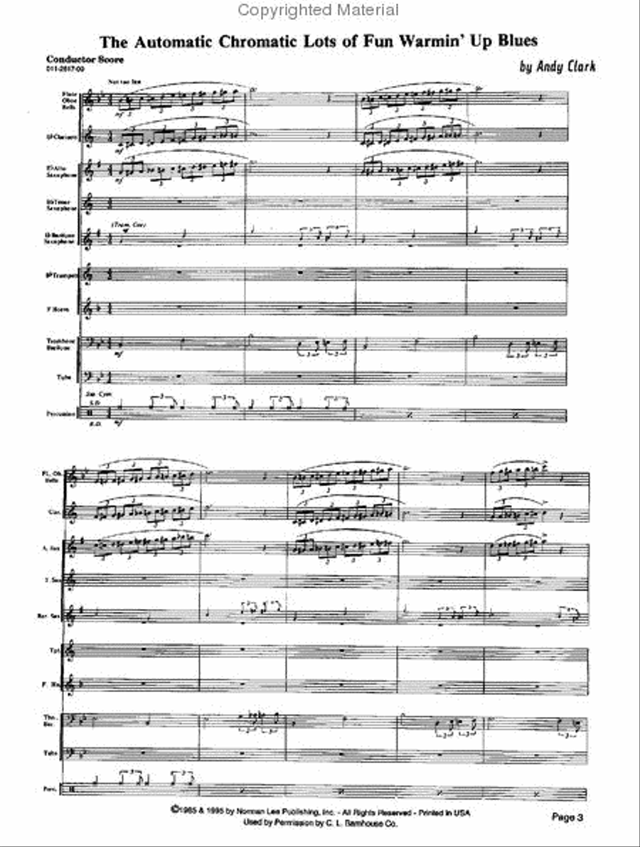 Automatic Chromatic Lots of Fun Warmin' Up Blues Concert Band scores gallery preview page 2