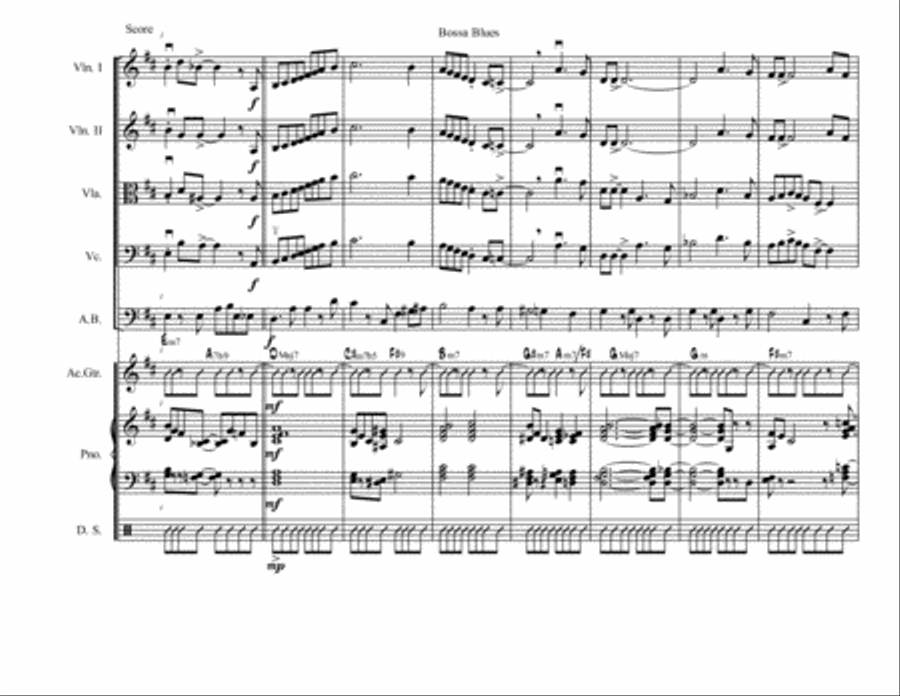 Bossa Blues for Jazz String Ensemble Set of Parts scores gallery preview page 3