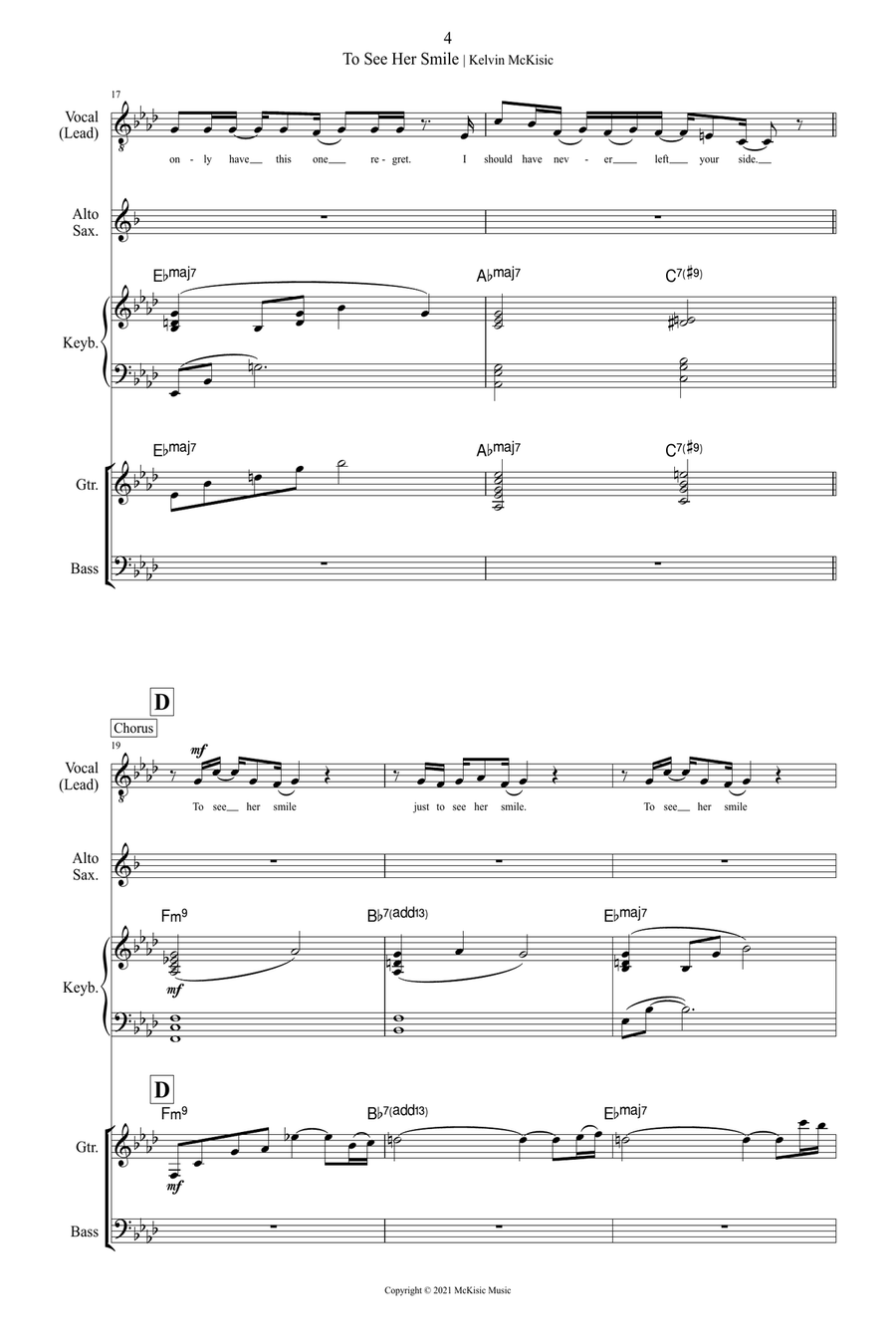 To See Her Smile (Vocal Edition) Jazz Ensemble scores gallery preview page 4