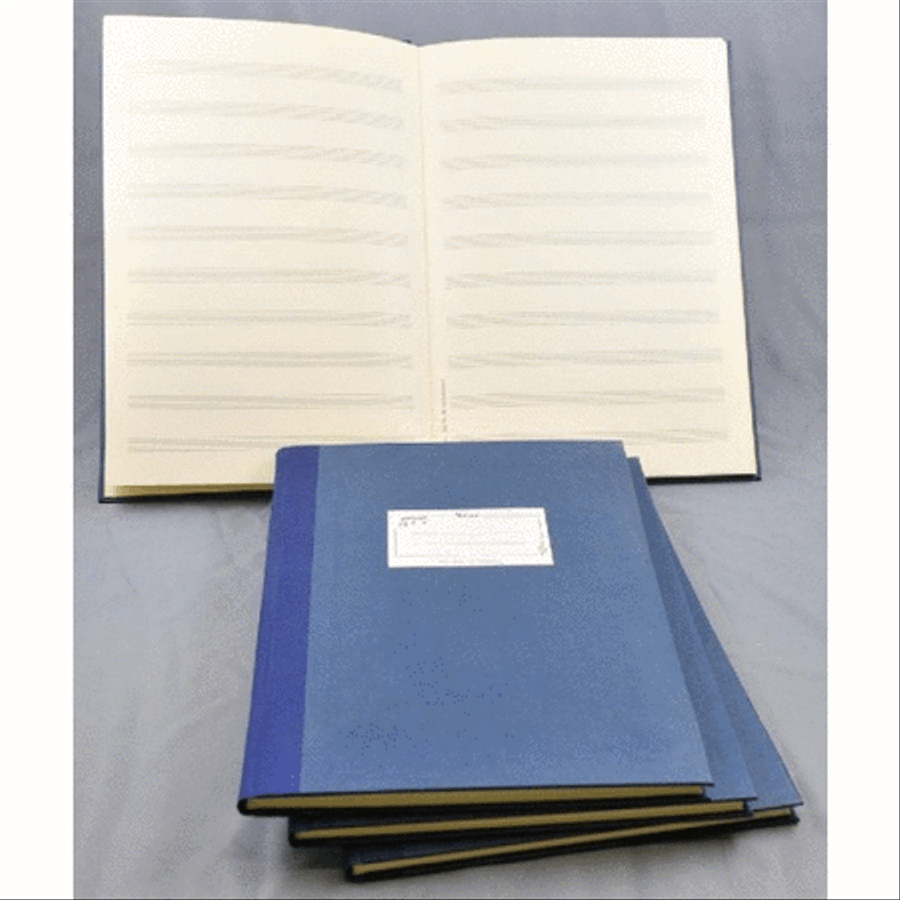 Music manuscript book blue 12 staves Staff Paper scores gallery preview page 1