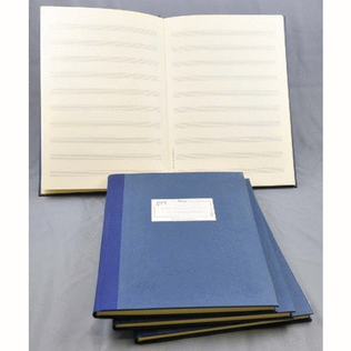 Music manuscript book blue 12 staves