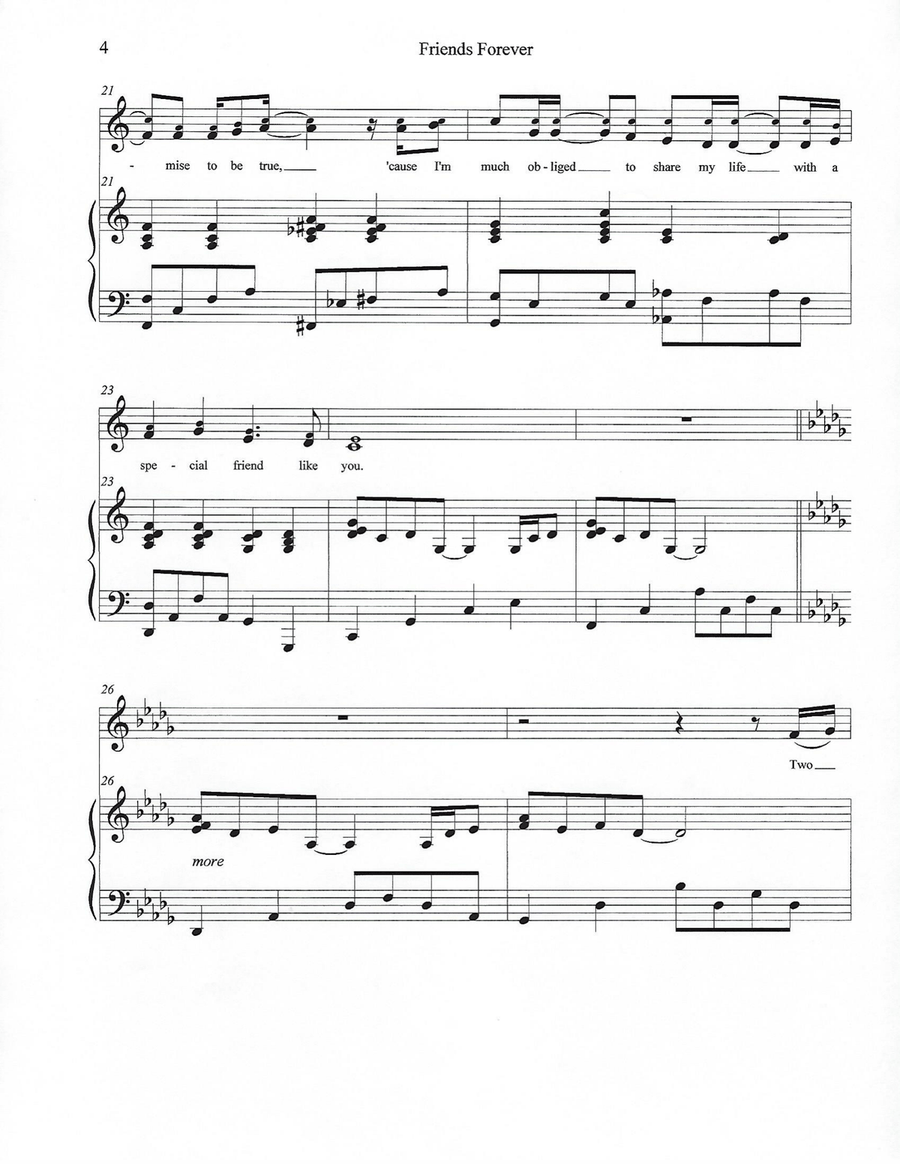 Friends Forever Piano, Vocal scores gallery preview page 4