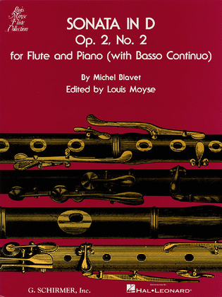 Book cover for Flute Sonata In D Major, Op. 2, No. 2 - Flute/Piano
