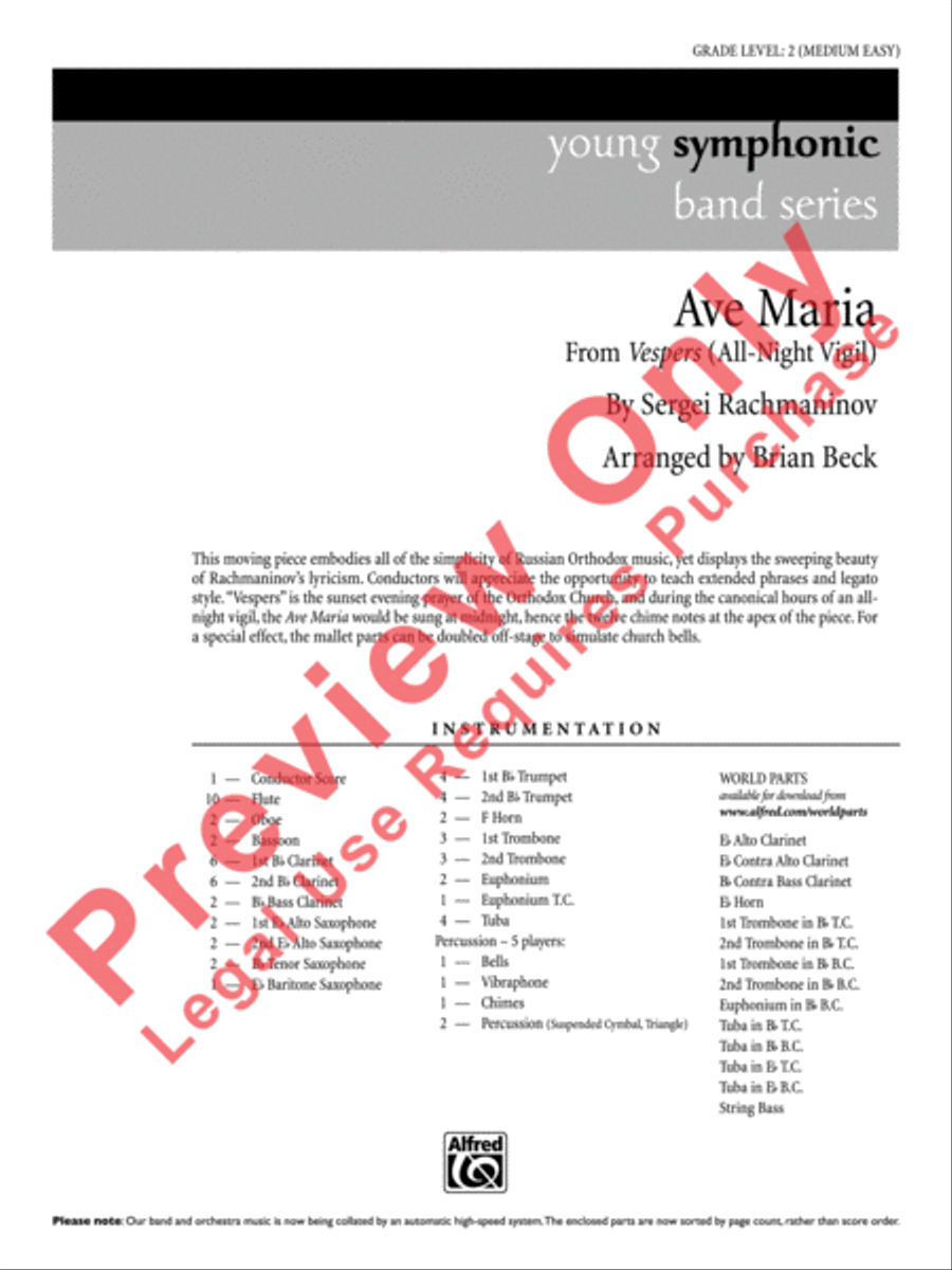 Ave Maria Concert Band scores gallery preview page 2