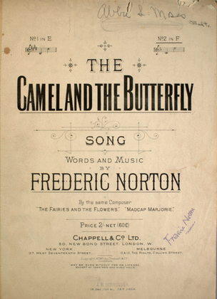 Book cover for The Camel and the Butterfly. Song