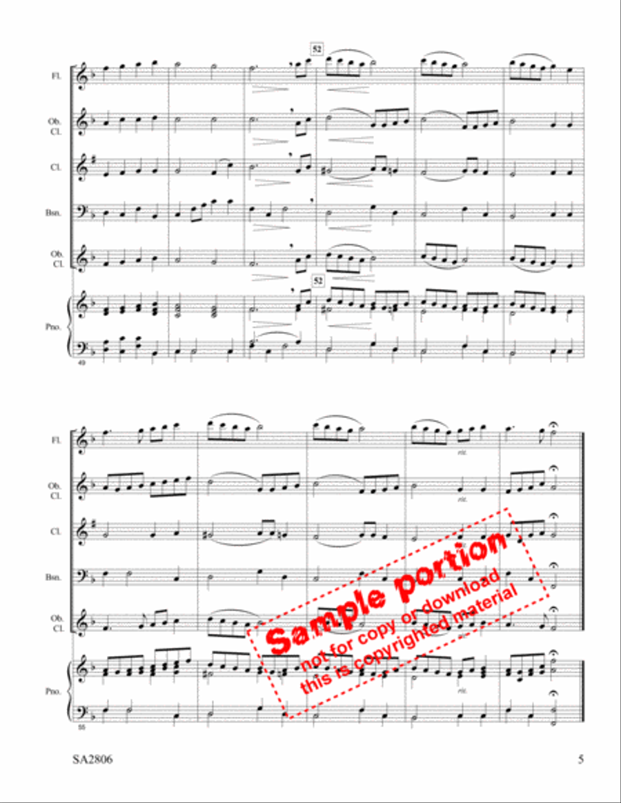 Angels We Have Heard On High Woodwind Quintet scores gallery preview page 5