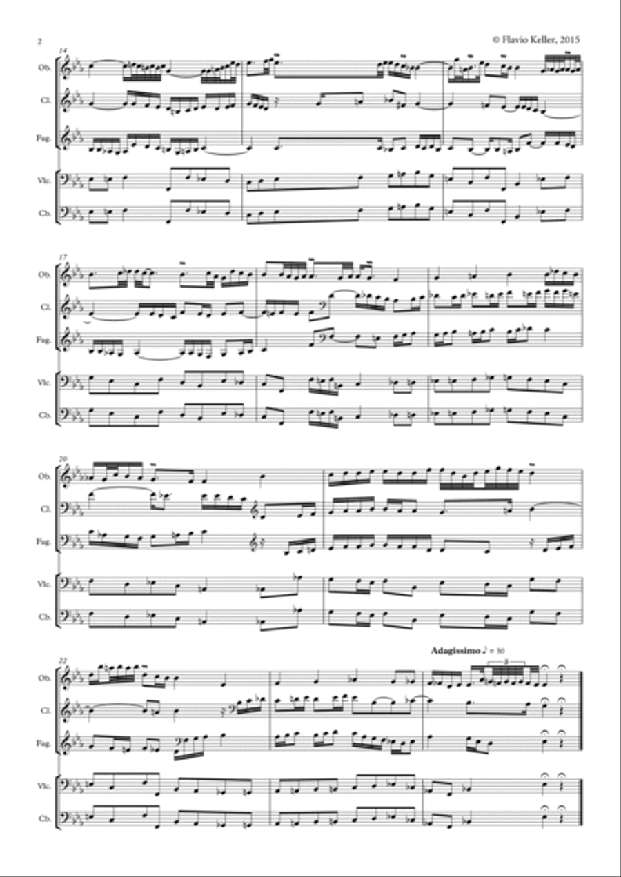 Transcriptions of Organ Choral Preludes by J.S. Bach for Chamber Instruments Large Ensemble scores gallery preview page 3
