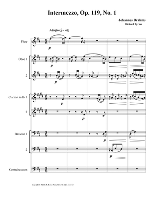 Johannes Brahms – Intermezzo, Op. 119, No. 1 (Woodwind Octet)