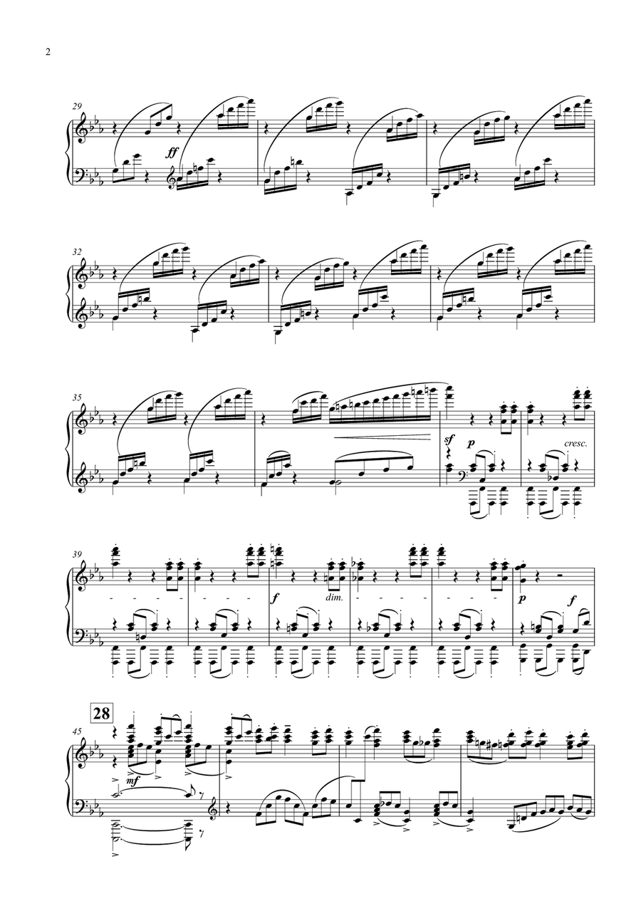 Rachmaninoff Piano Concerto No. 2 Op. 18 Concert Transcription for Solo Piano (Third Movement) Piano Solo scores gallery preview page 3
