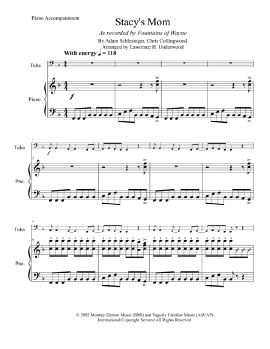 Stacy's Mom Piano scores gallery preview page 2