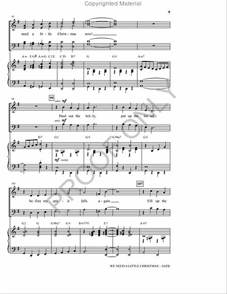 We Need a Little Christmas 4-Part scores gallery preview page 9