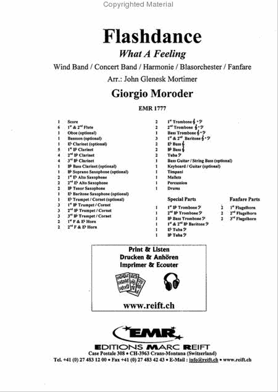 Flashdance What A Feeling Concert Band scores gallery preview page 2