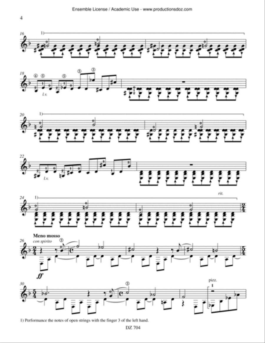 The Names of the Snow Classical Guitar scores gallery preview page 4